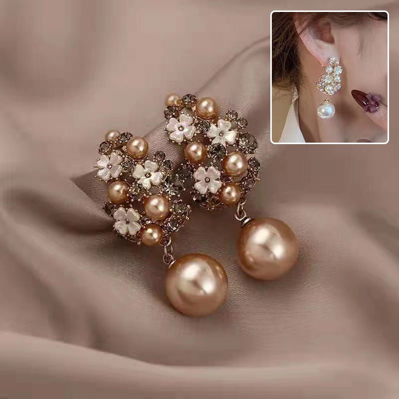 Pearl Flower Stud Earrings - Trendify Mart