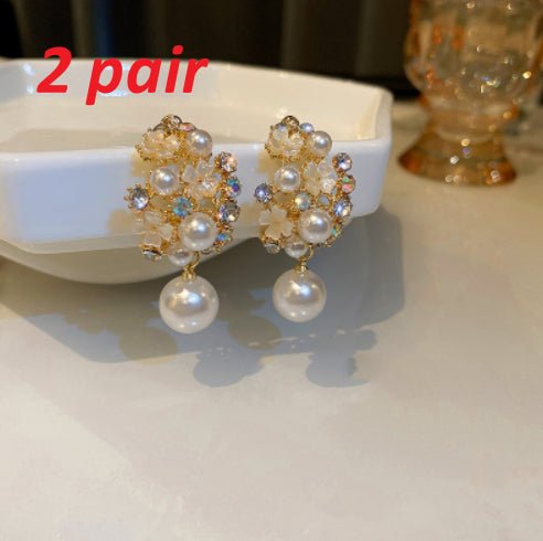 Pearl Flower Stud Earrings - Trendify Mart
