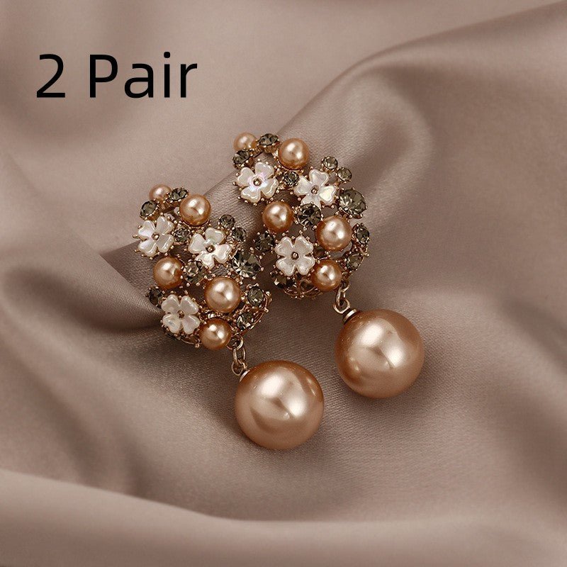 Pearl Flower Stud Earrings - Trendify Mart