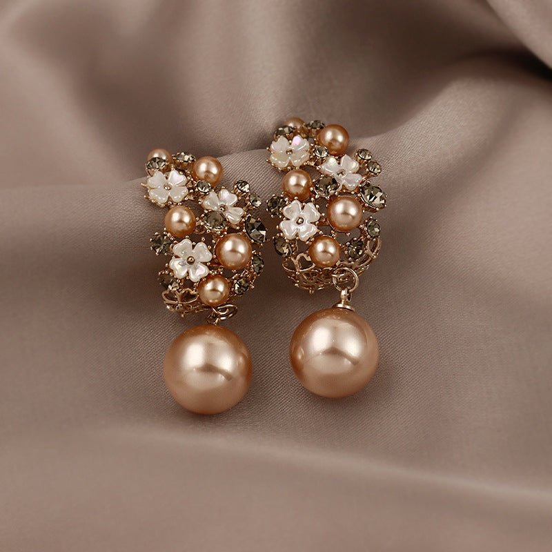 Pearl Flower Stud Earrings - Trendify Mart