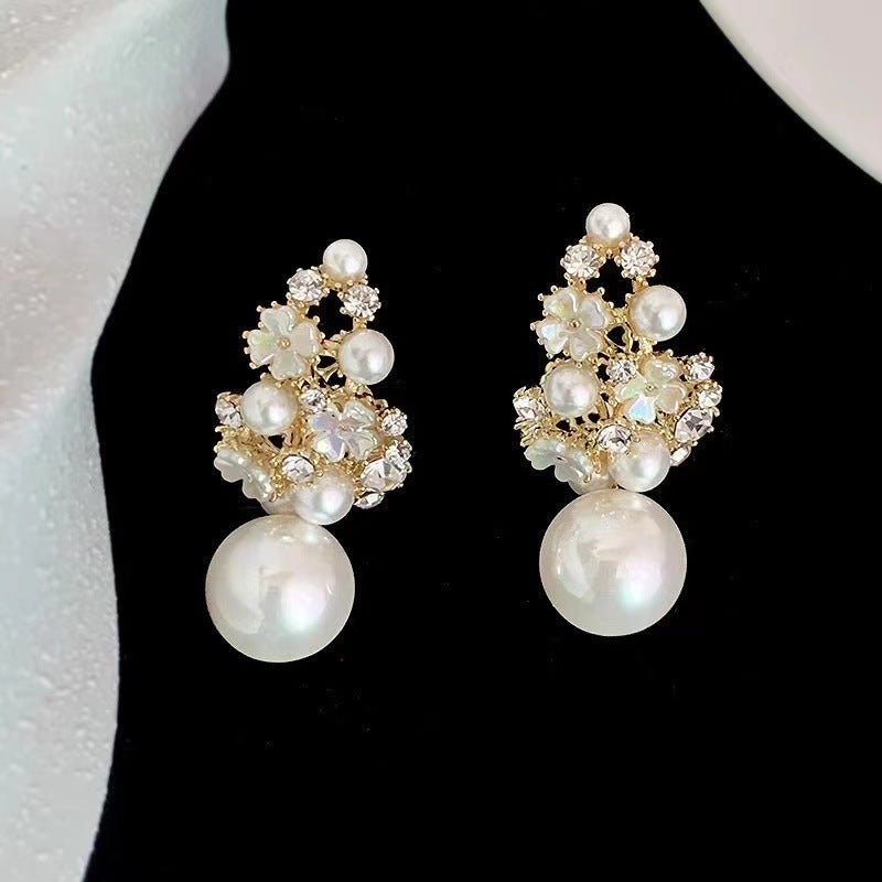 Pearl Flower Stud Earrings - Trendify Mart